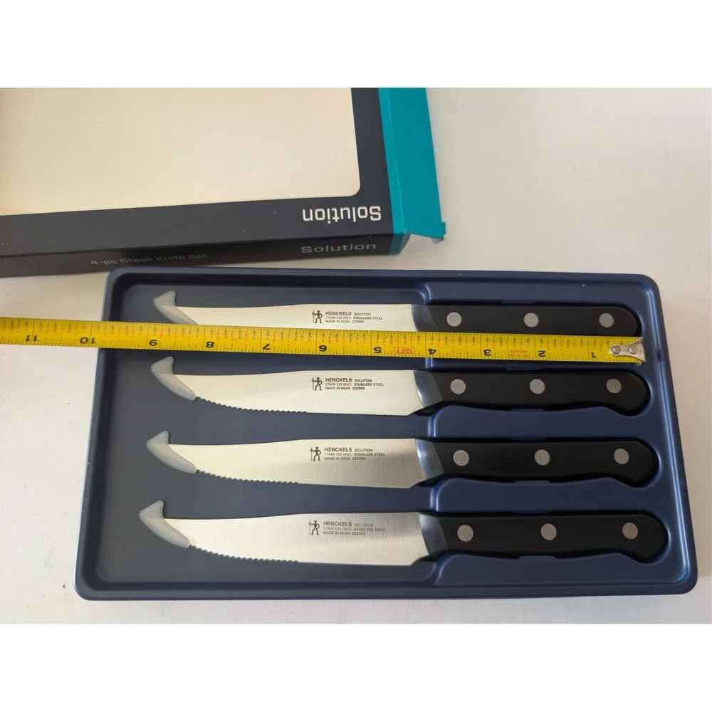 Henckels Solution 4pc Steak Knife Set Stainless Steel Serrated 17551-000